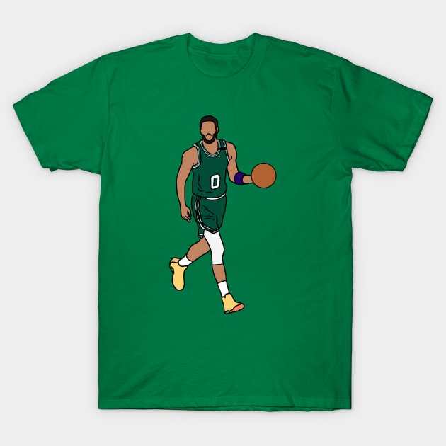 Jayson Tatum Dribbling T-Shirt by rattraptees